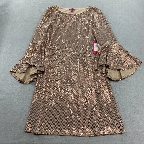 slim fit dress slacks Vince Camuto Shirred Halter Gown With Waistband Gold